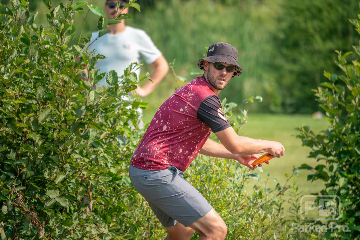 Cranbrook-based pro disc golfer Casey Hanemayer is Canadian National Champion. Photo courtesy of Andre Lodder - Parked Pro.