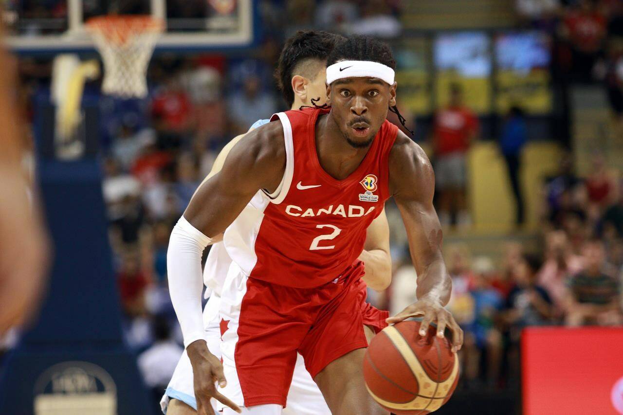 <div>Shai Gilgeous-Alexander had game highs of 26 points and six steals to lead Canada past New Zealand 107-76 on Saturday to advance into the DBB SuperCup Final. Gilgeous-Alexander looks down court during first half action of the FIBA Basketball World Cup 2023 Americas Qualifiers against Argentina, in Victoria, Thursday, Aug. 25, 2022. THE CANADIAN PRESS/Chad Hipolito</div>