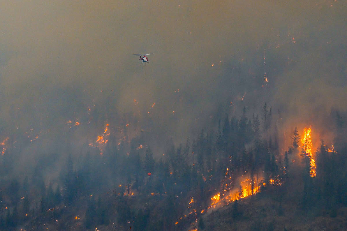 The East Adams Lake wildfire is currently 6,505 hectares. (BC Wildfire Service)