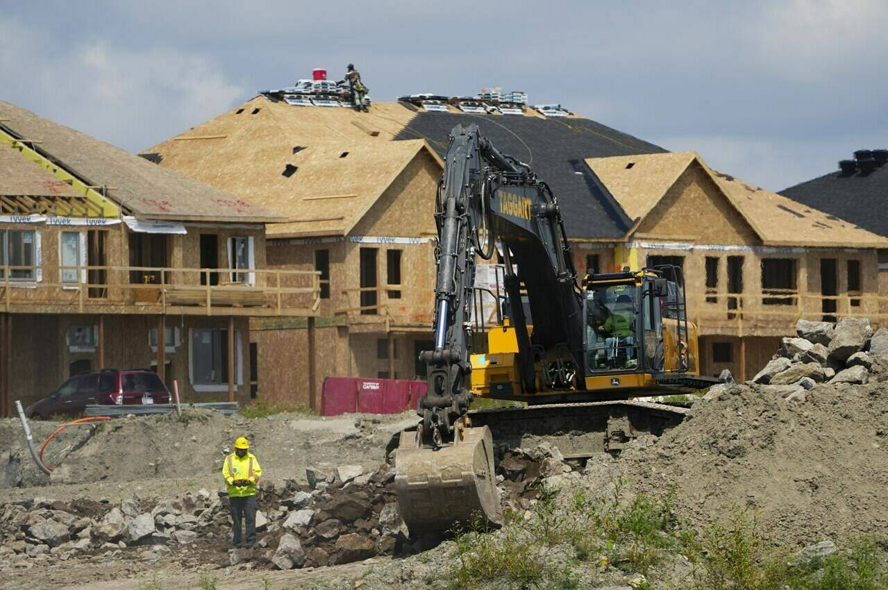 New homes are constructed in Ottawa on Monday, Aug. 14, 2023. From local zoning to community consultations, there are plenty of ways cities are hitting the brakes on residential construction, despite the country facing a significant housing shortage. THE CANADIAN PRESS/Sean Kilpatrick