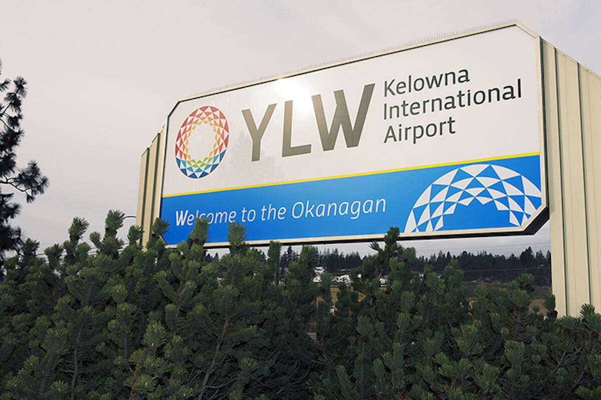 Kelowna International Airport sign. (Black Press file photo)