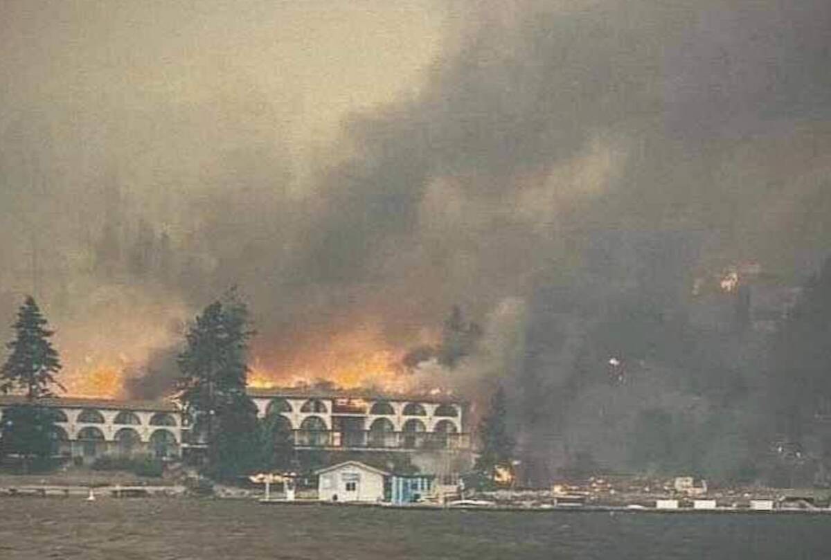 Lake Okanagan Resort on the west side burned on Aug. 18, 2023. (Instagram)