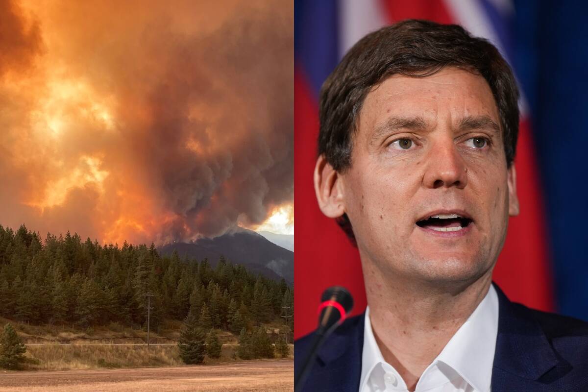 Premier David Eby announces state of emergency in B.C. on Aug. 18, 2023. (Black Press Media graphic)