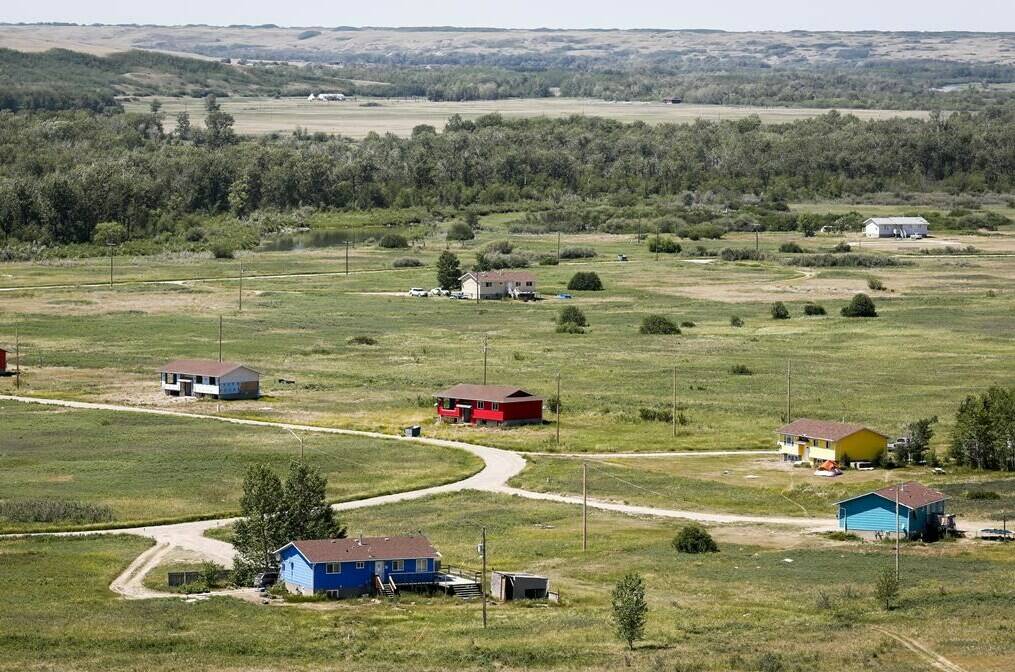 Canada’s housing shortage has become a major issue in federal politics as people struggle to afford home prices and rent. A cluster of houses in a cul-de-sac are seen on the Siksika First Nation, east of Calgary near Gleichen, Alta., Tuesday, June 29, 2021. THE CANADIAN PRESS/Jeff McIntosh