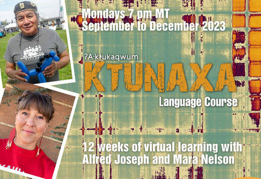 Alfred Joseph and Mara Nelson lead the Ktunaxa language course. CBEEN image