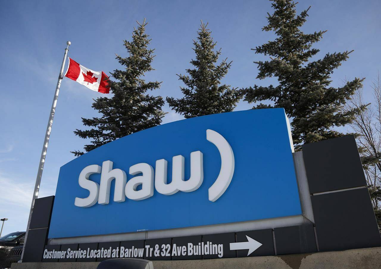 A Shaw Communications sign at the company’s headquarters in Calgary. (The Canadian Press/Jeff McIntosh)