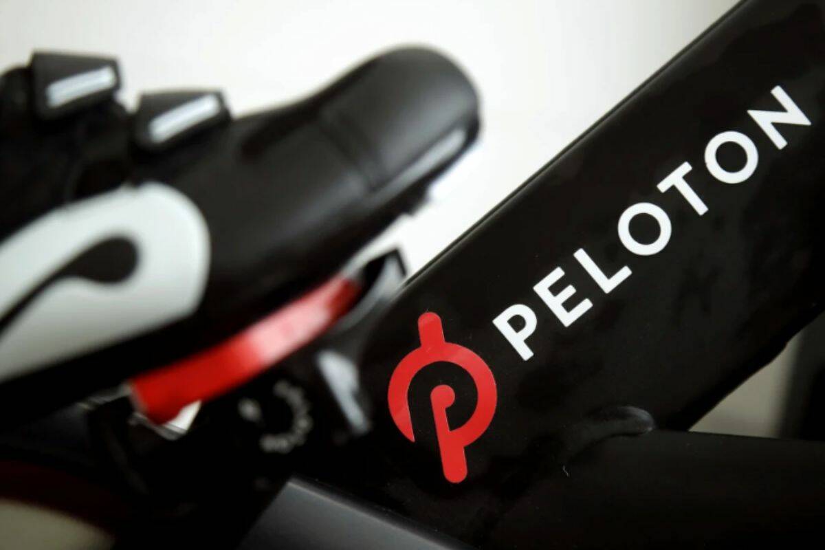 FILE - A Peloton bike sits on Nov. 19, 2019, in San Francisco. Peloton managed to beat sales expectations during its fiscal fourth quarter, but the exercise equipment maker reported a bigger loss than anticipated partly due to recall costs and a shift in consumer spending. Shares plunged more than 27% before the market open on Wednesday, Aug. 23, 2023. (AP Photo/Jeff Chiu, File)