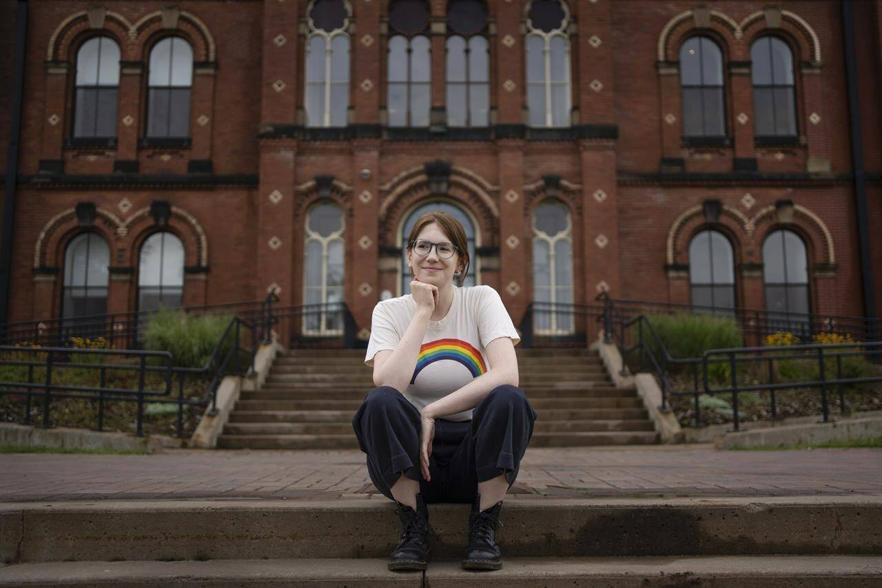 Teacher Kasi Humber poses in Truro, N.S. on Friday Aug. 25, 2023. Humber says she uses ChatGPT to help her organize report cards and create French reading materials that allow her students to learn new vocabulary. THE CANADIAN PRESS/Darren Calabrese