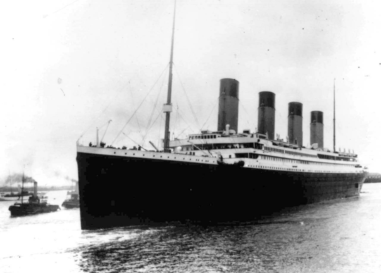 FILE - The Titanic leaves Southampton, England, on her maiden voyage, April 10, 1912. The U.S. government is trying to stop a planned expedition to recover items of historical interest from the sunken Titanic shipwreck, saying it any damage to the wreck or disturbing of human remains would breach federal law and an international agreement. (AP Photo, File)