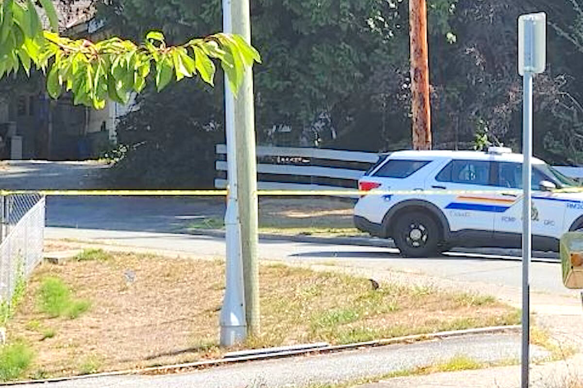 Maple Ridge RCMP blocked off a street while officer investigated a shooting incident on Saturday, Sept. 2. (Special to Maple Ridge-Pitt Meadows News)