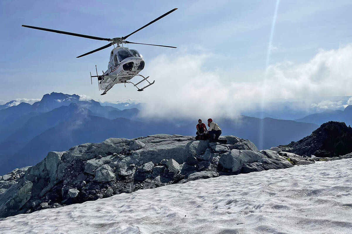 Ridge Meadows and Coquitlam Search and Rescue teams rescued an injured hiker in a party of three people attempting to climb Mount Robie Reid on Sept. 7. (RMSAR/Special to The News)