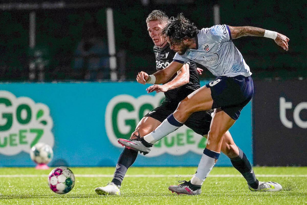 Vancouver FC downed Atletico Ottawa 2-1 at Willoughby Field, in a crucial victory on Saturday, Sept. 9. (Wes Shaw/ ShotBug Press/Special to Langley Advance Times)