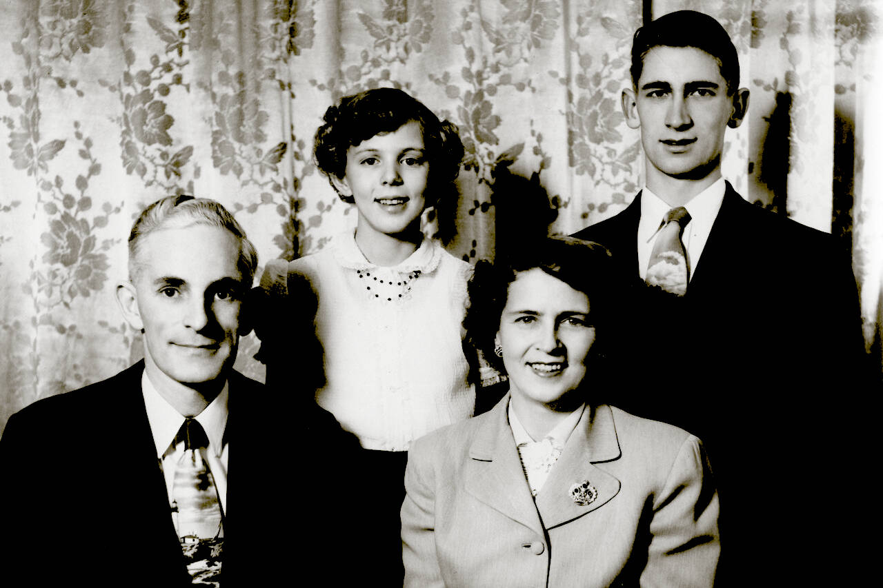 Lona Washington is shown with her family in this photo circa 1953. Pictured are George and Lona Washington in front, and their children Marilyn and Gerald in back. (Photo courtesy of the Summerland Museum)