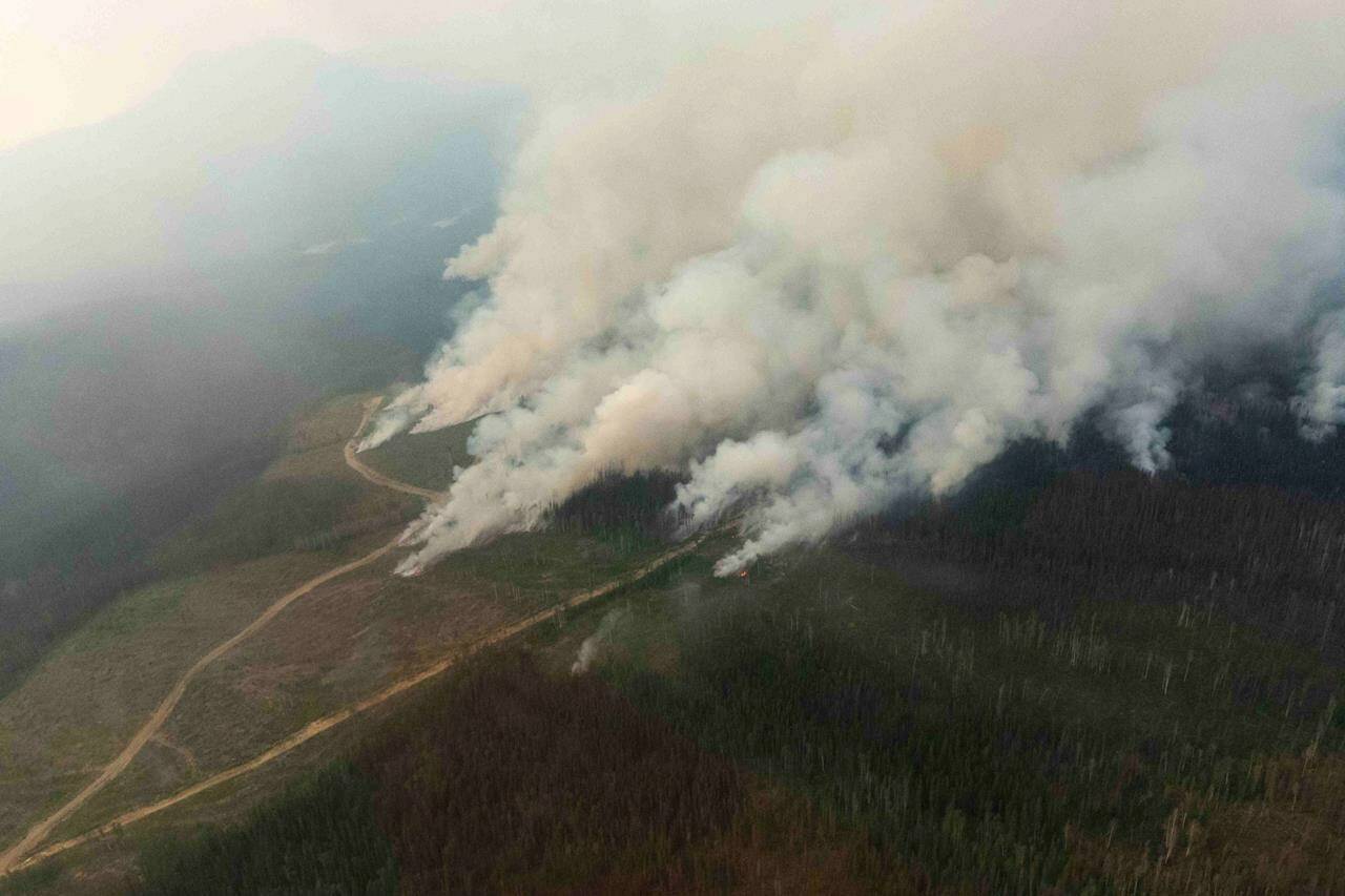 Gusty winds and unsettled weather in parts of British Columbia helped kick up several wildfires over the weekend, forcing a number of evacuation orders and alerts. Four regional districts, from the Sunshine Coast to the Cariboo, central Okanagan and Peace River, issued or upgraded evacuation orders between Friday and Sunday. Fires burn near Big Creek, B.C., in a handout file photo. THE CANADIAN PRESS/HO-BC Wildfire Service **MANDATORY CREDIT**