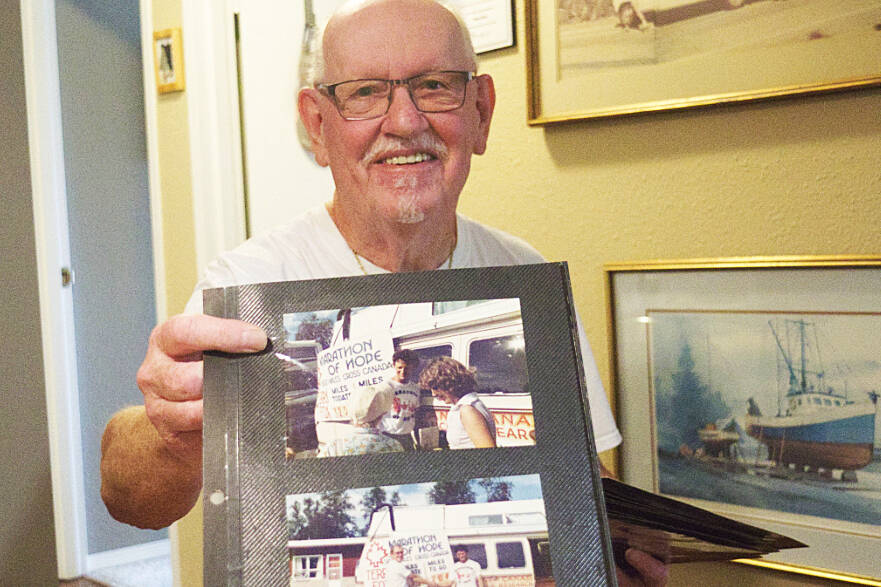 Doug Vater has a collection of photos from his participation in Terry Fox' Marathon of Hope. Photo by Edward Hitchins/Campbell River Mirror