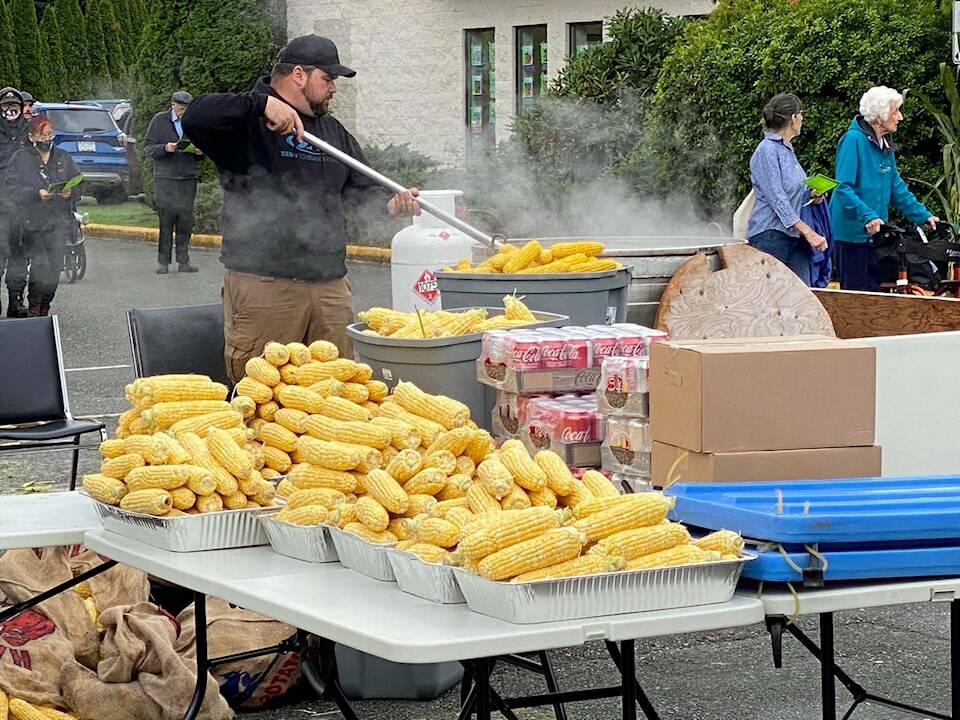 The annual corn and BBQ chicken dinner is one of many huge events during the annual Fall Fair and Corn Festival. (Observer File Photo)