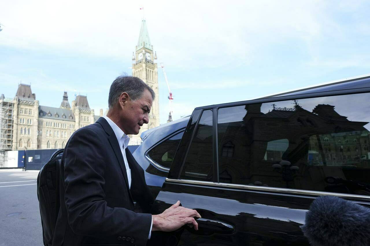 House of Commons Speaker Anthony Rota leaves Parliament Hill after announcing his resignation as Speaker of the House of Commons in Ottawa on September 26, 2023. THE CANADIAN PRESS/Sean Kilpatrick