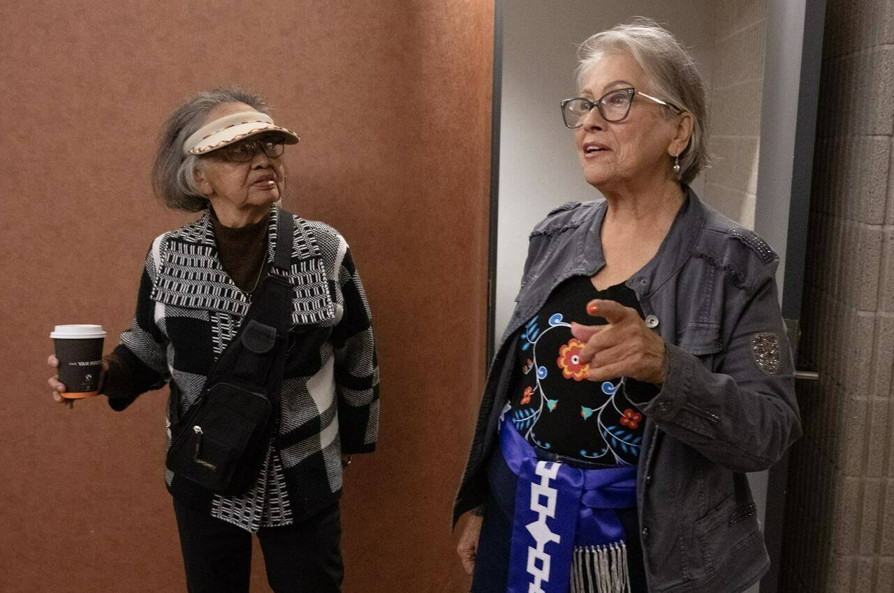Kanesatake elders with the Mohawk Mothers group arrive at Superior Court Thursday, Sept. 14, 2023, in Montreal. THE CANADIAN PRESS/Ryan Remiorz