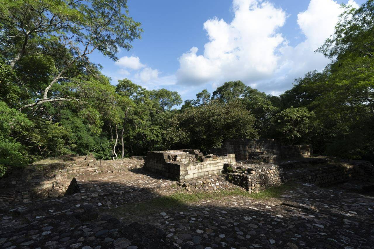 The residential gruup “Núñez Chinchilla” is located north of the great plaza of Copan, an ancient Maya site in western Honduras, Saturday, Sept. 23, 2023. (AP Photo/Moises Castillo)