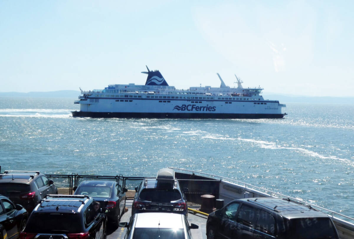BC Ferries’ Spirit of British Columbia departs from the Tsawwassen ferry terminal bound for Swartz Bay on the Island. (Photo by Theresa Bodger)
