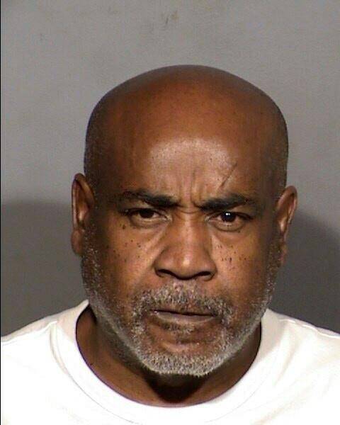 This Friday, Sept 29, 2023, photo provided by the Las Vegas Metropolitan Police Department shows Duane Keith Davis following his arrest outside his home in Henderson, Nev. Davis, known as “Keffe D,” was indicted on a murder charge in the Sept. 7, 1996, killing of rap music icon Tupac Shakur. After 27 years, Davis became the first person arrested in one of hip-hop’s most enduring mysteries. (Las Vegas Metropolitan Police Department via AP)