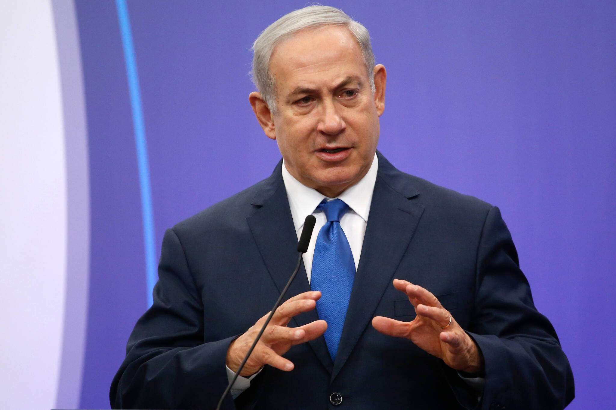 Benjamin Netanyahu, Israel’s prime minister shown during a meeting in Belgium. (Bloomberg photo by Dario Pignatelli)