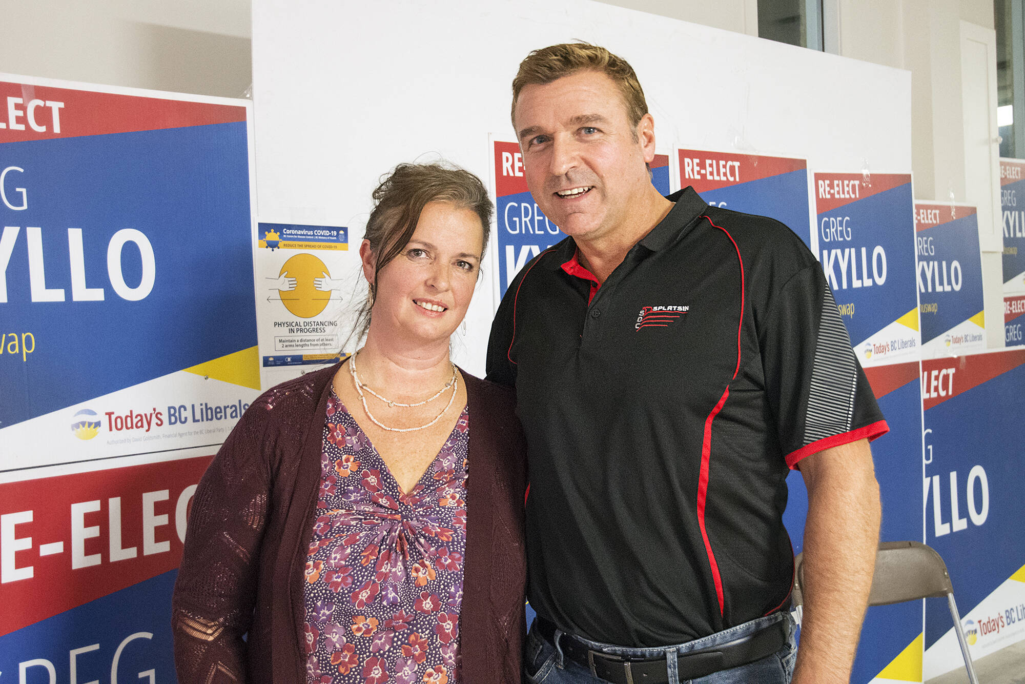 Greg Kyllo and wife Georgina celebrate another successful campaign, with Greg winnning a third term as the Shuswap’s MLA in the 42nd provincial general election in 2020. (File photo)