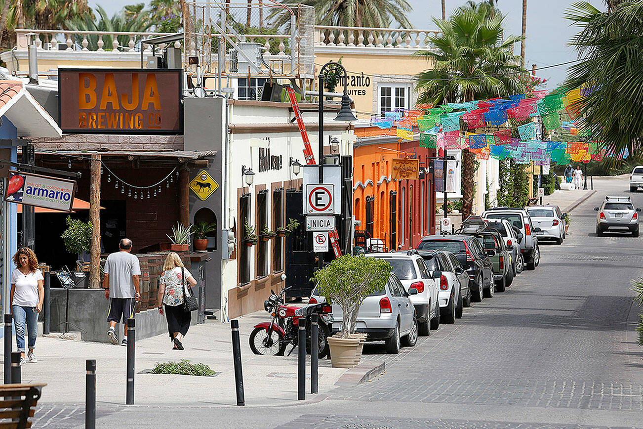 A tourist destination, colonial buildings line the streets of the historic central district in San Jose del Cabo, Baja California Sur, on August 30, 2017. (Gary Coronado/Los Angeles Times/TNS)