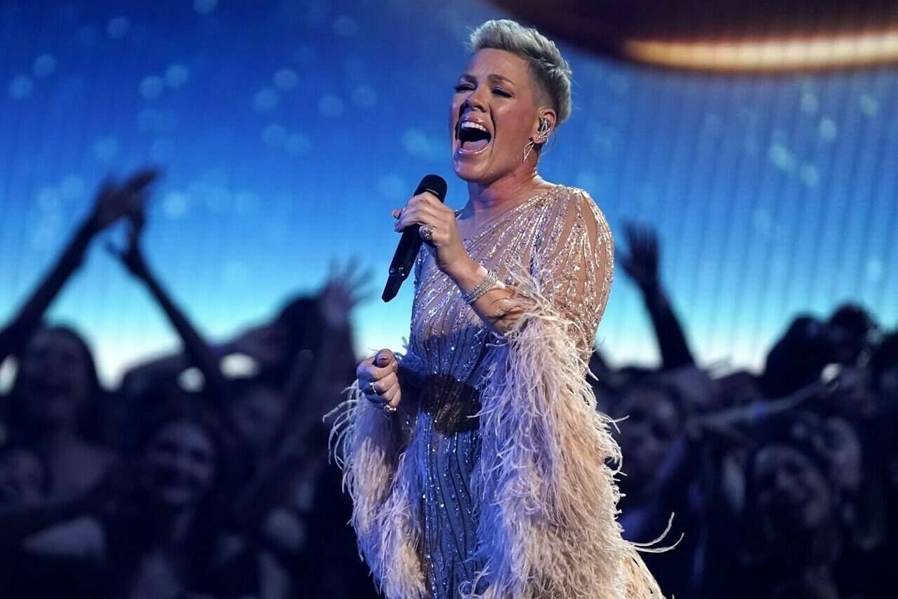 Pop superstar Pink says she’s postponing two Vancouver shows this weekend due to a respiratory infection. Pink performs at the American Music Awards on Sunday, Nov. 20, 2022, at the Microsoft Theater in Los Angeles. THE CANADIAN PRESS/AP-Chris Pizzello
