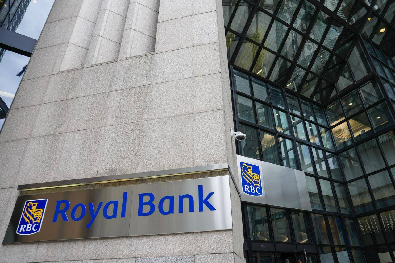 Royal Bank of Canada signage is pictured in the financial district in Toronto, Friday, Sept. 8, 2023. Royal Bank of Canada is once again defending its proposed takeover of HSBC Canada after Conservative Leader Pierre Poilievre called for the government to block the deal.THE CANADIAN PRESS/Andrew Lahodynskyj