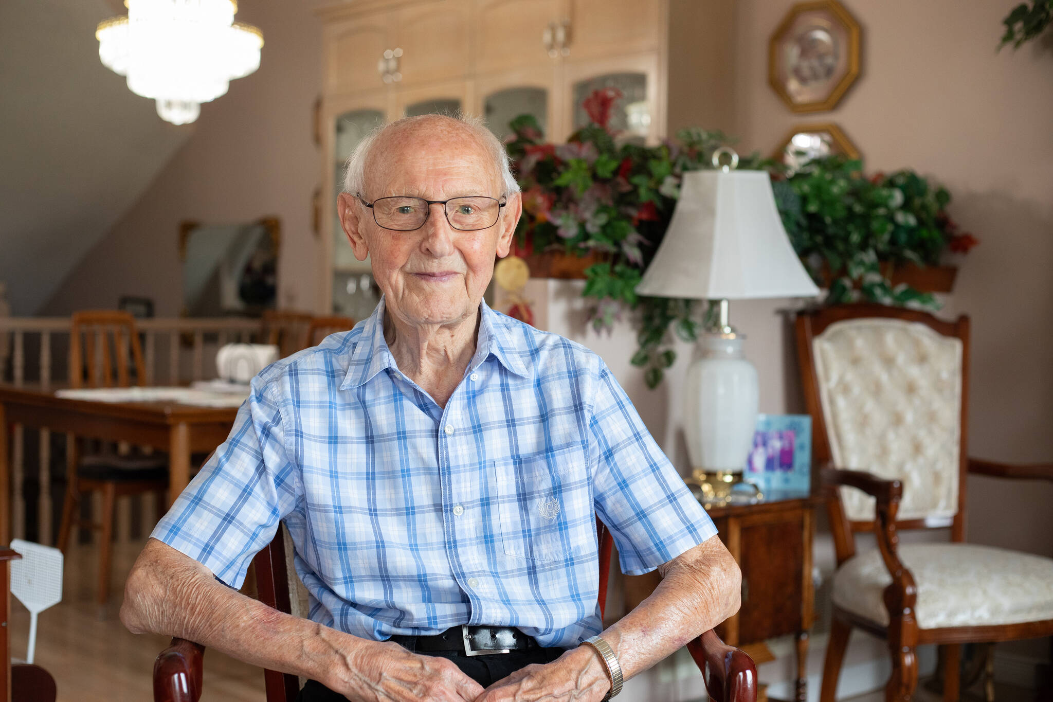 Walter Decker, 99, of Hamilton, Ont., climbed 1,776 steps to the top of the CN Tower over the weekend for the third time in support of charity. Decker is seen in an undated handout photo. THE CANADIAN PRESS/HO-United Way of Greater Toronto, Daria Perevezentsev