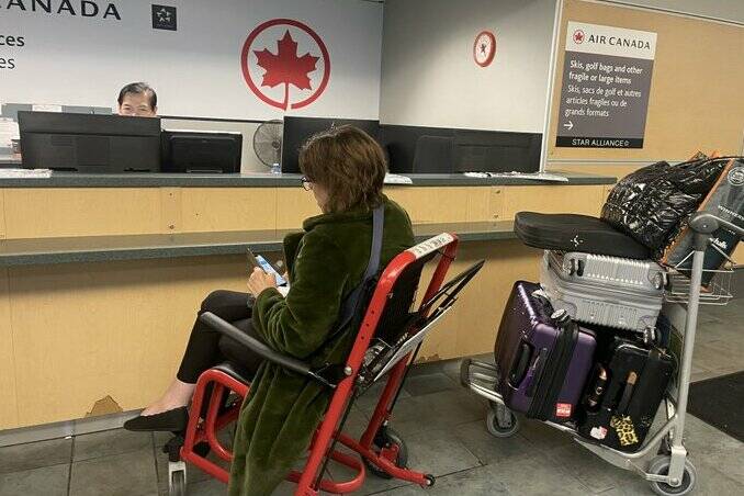 Canada’s Chief Accessibility Officer Stephanie Cadieux was not happy – or surprised – when Air Canada lost her wheelchair on a flight from Toronto to Vancouver on Friday, Oct. 20. (Stephanie Cadieux/Twitter photo)