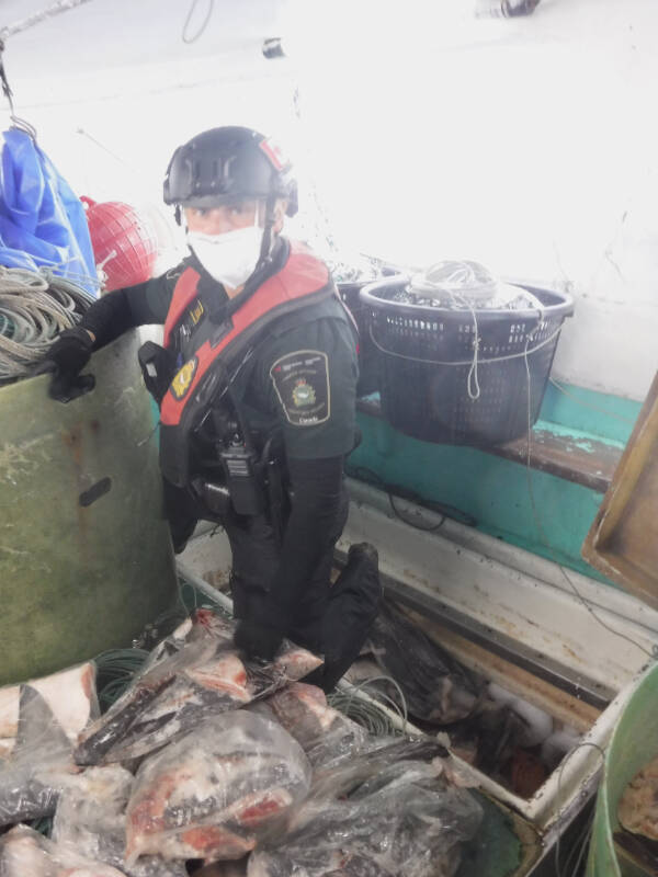 Canadian Fishery Officer Jessica Bouwers participated in Operation North Pacific Guard, an annual, multi-national effort to coordinate fisheries enforcement to protect global stocks. Photo contributed