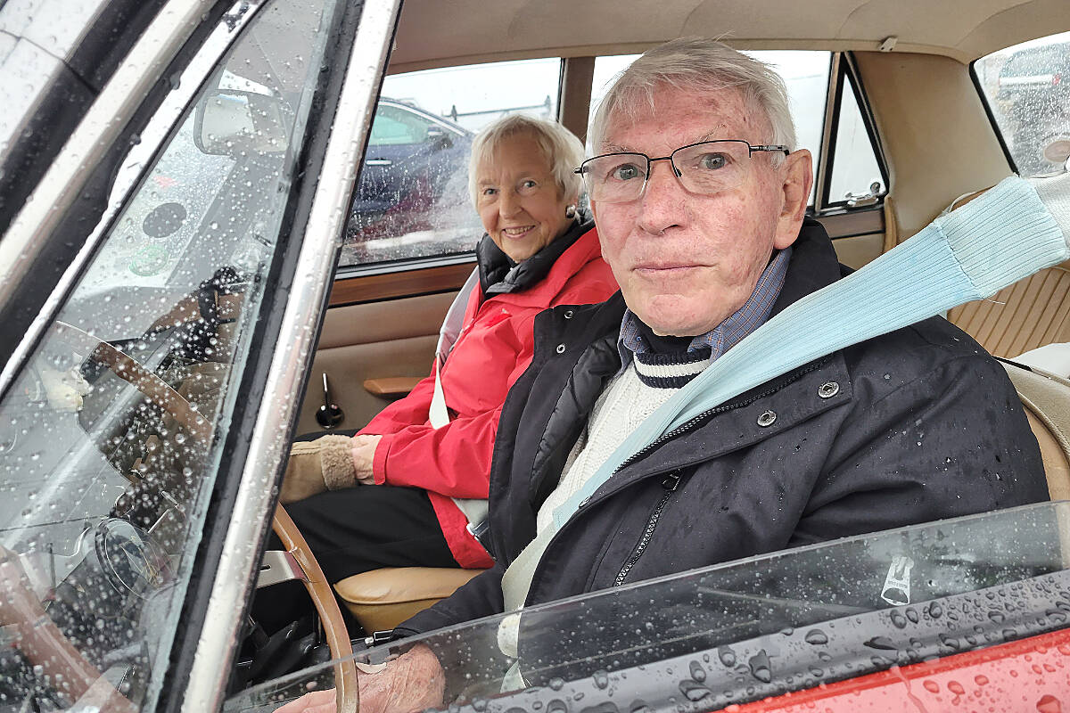 Malcolm and Barbara Tait braved inclement weather in his lovingly restored 2000 Rover during the 2022 ‘London to Bright’ commemorative ride from Delta to Langley by the Old English Car Club. This year’s ride will take place Saturday, Nov. 5. (Langley Advance Times files)