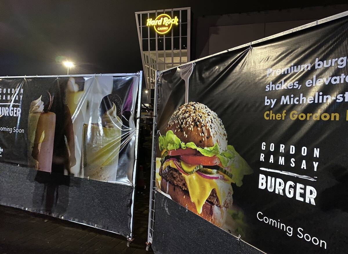 Signs outside Hard Rock Casino Vancouver in Coquitlam on Oct. 13, 2023. (Photo: Tom Zillich)