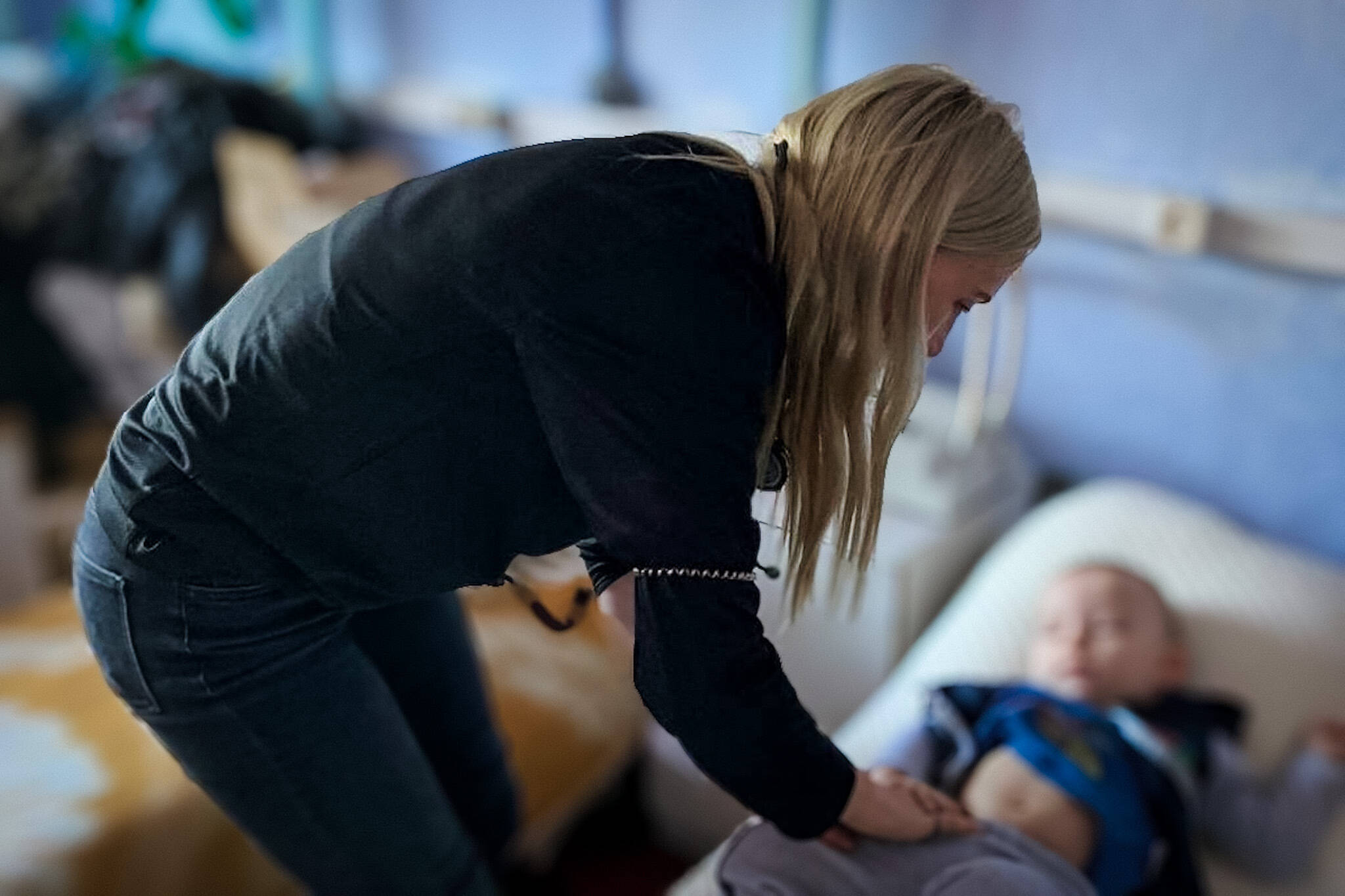 Dr. Tara Stratton treats a child in Ukraine. (Global Care Force/Submitted)