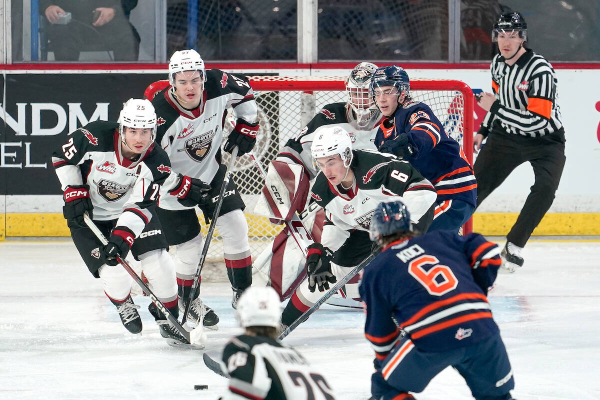 Vancouver Giants downed Kamloops Blazers 3-2 in a shootout at Langley EventsVIDEO: Centre on Saturday, Nov. 4, with another outstanding performance by netminder Brett Mirwald. (Wes Shaw, ShotBug Press/Special to Langley Advance Times)