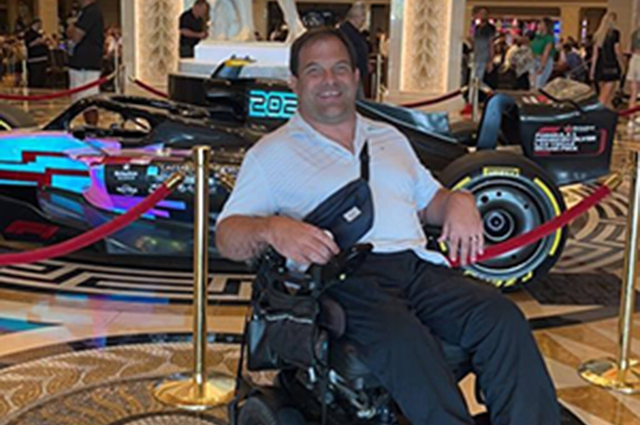 Air Canada has acknowledge it violated Canadian disability regulations and apologized to a British Columbia man who uses a wheelchair, after he was forced to drag himself off a flight in Las Vegas this summer. Rodney Hodgins is seen in Las Vegas in an August 2023 handout photo. THE CANADIAN PRESS/HO-Deanna Hodgins