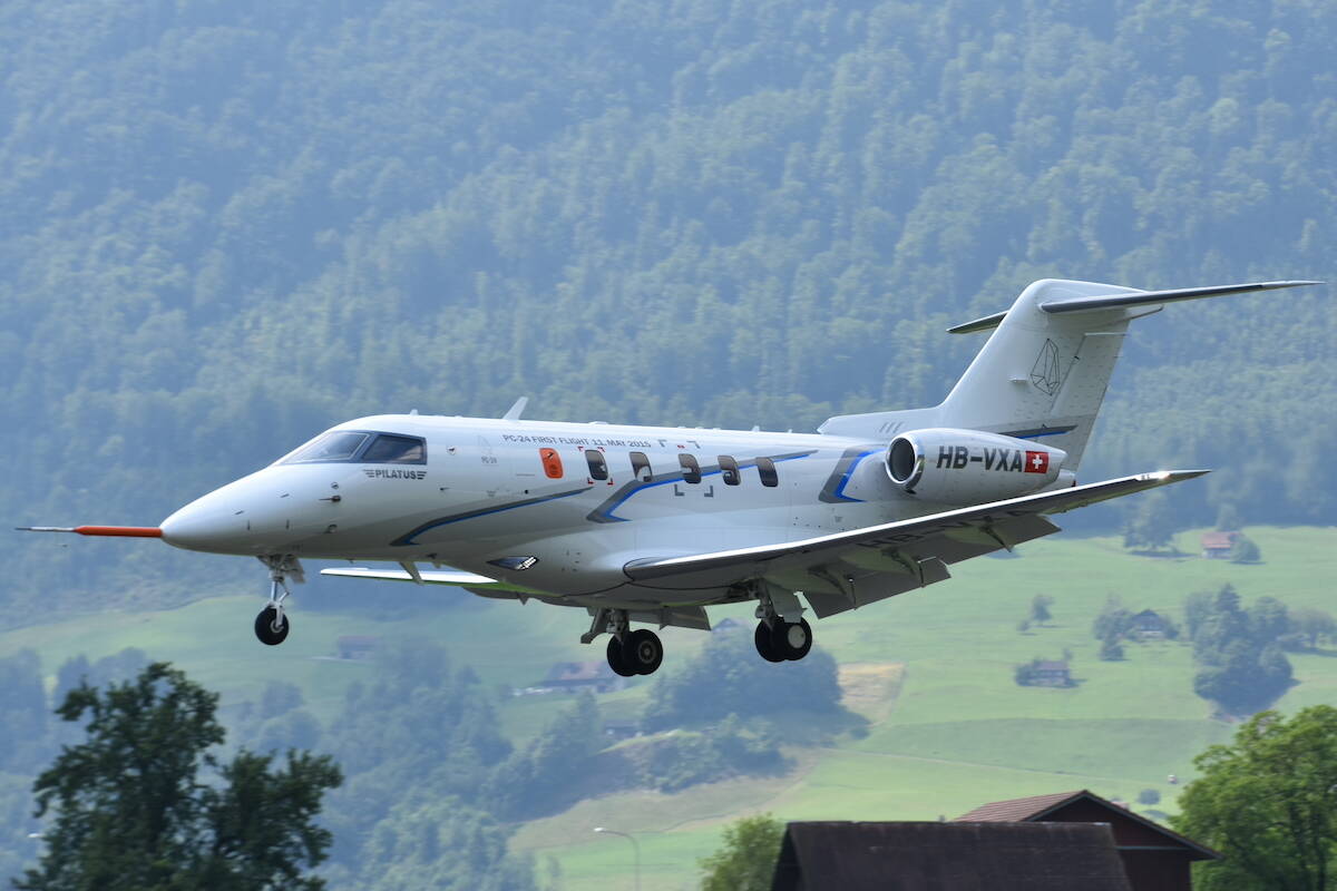 A Pilatus PC-24 aircraft similar to the plane that experienced an emergency on Nov. 3. ( Wikimedia Commons)