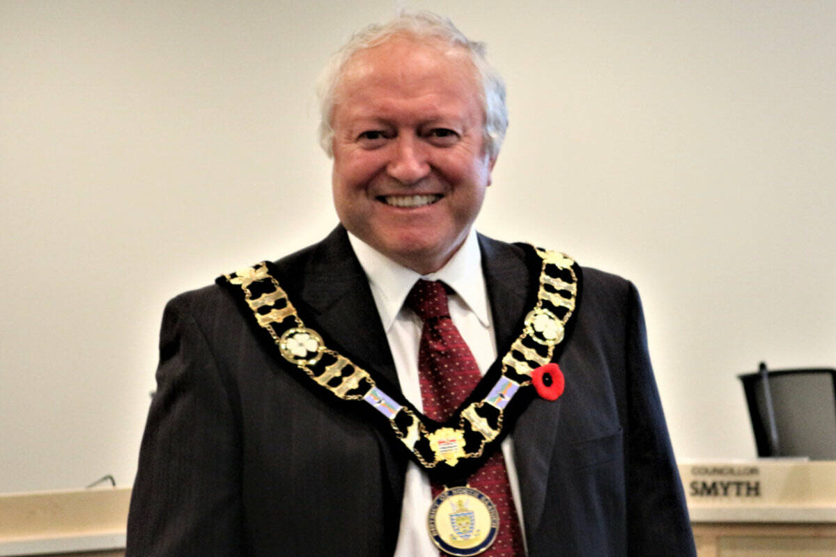 North Saanich Mayor Peter Jones, here seen shortly after assuming office, in 2022 has criticized what he calls a “province-wide, ‘one-size-fits-all,’ approach to increasing housing supply” (District of North Saanich/Submitted)