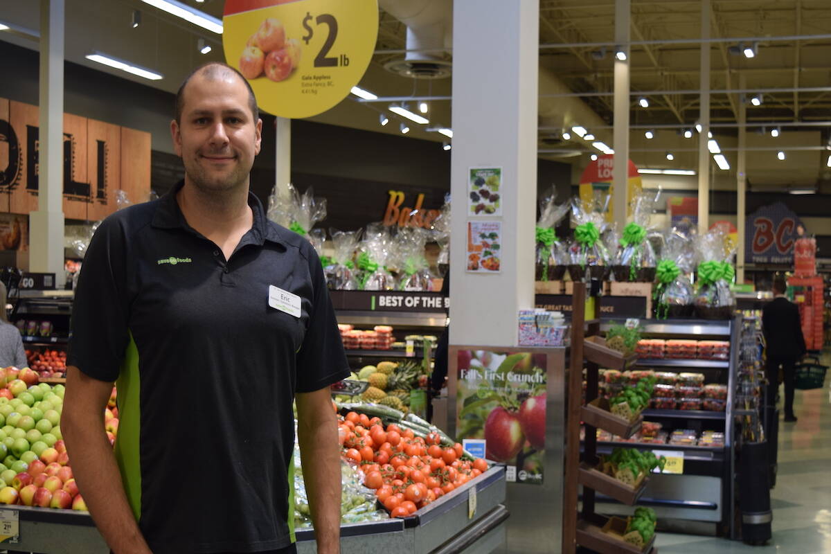 Assistant Operations Manager Eric Falkenberg has created pop can box displays for six years at the Orchard Plaza Save-on Foods in Kelowna. (Brittany Webster/Capital News)