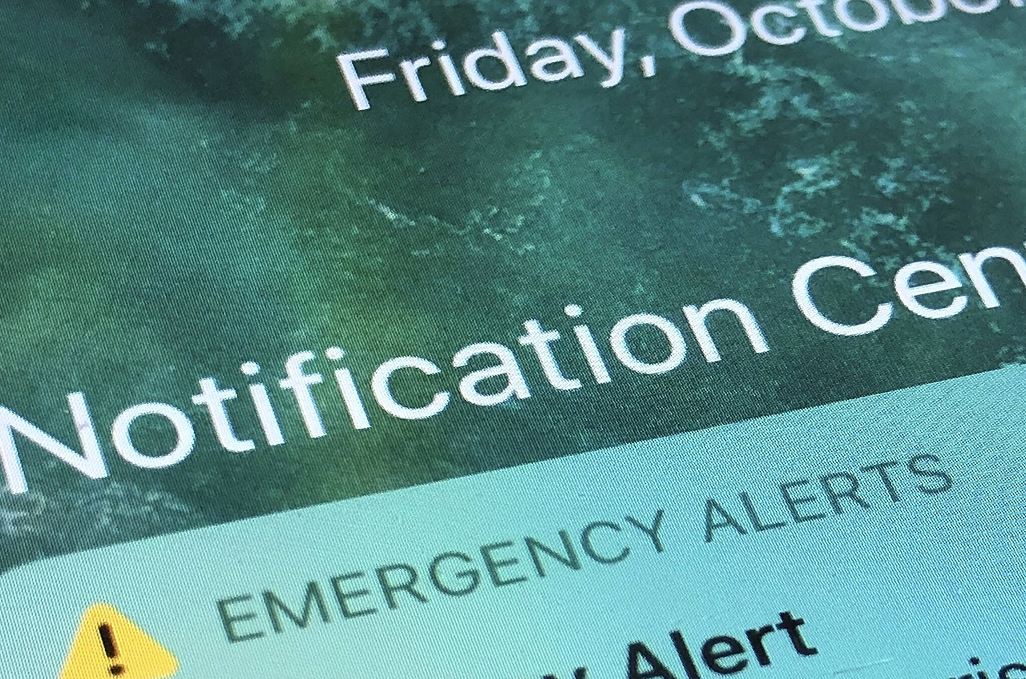 B.C. will be conducting its test of the emergency alert system on Nov. 15, 2023 at 1:55 p.m. (Pacific time) An emergency alert is displayed on a cellphone, Oct. 30, 2020, in Rio Rancho, N.M. (AP Photo/Susan Montoya Bryan, File)