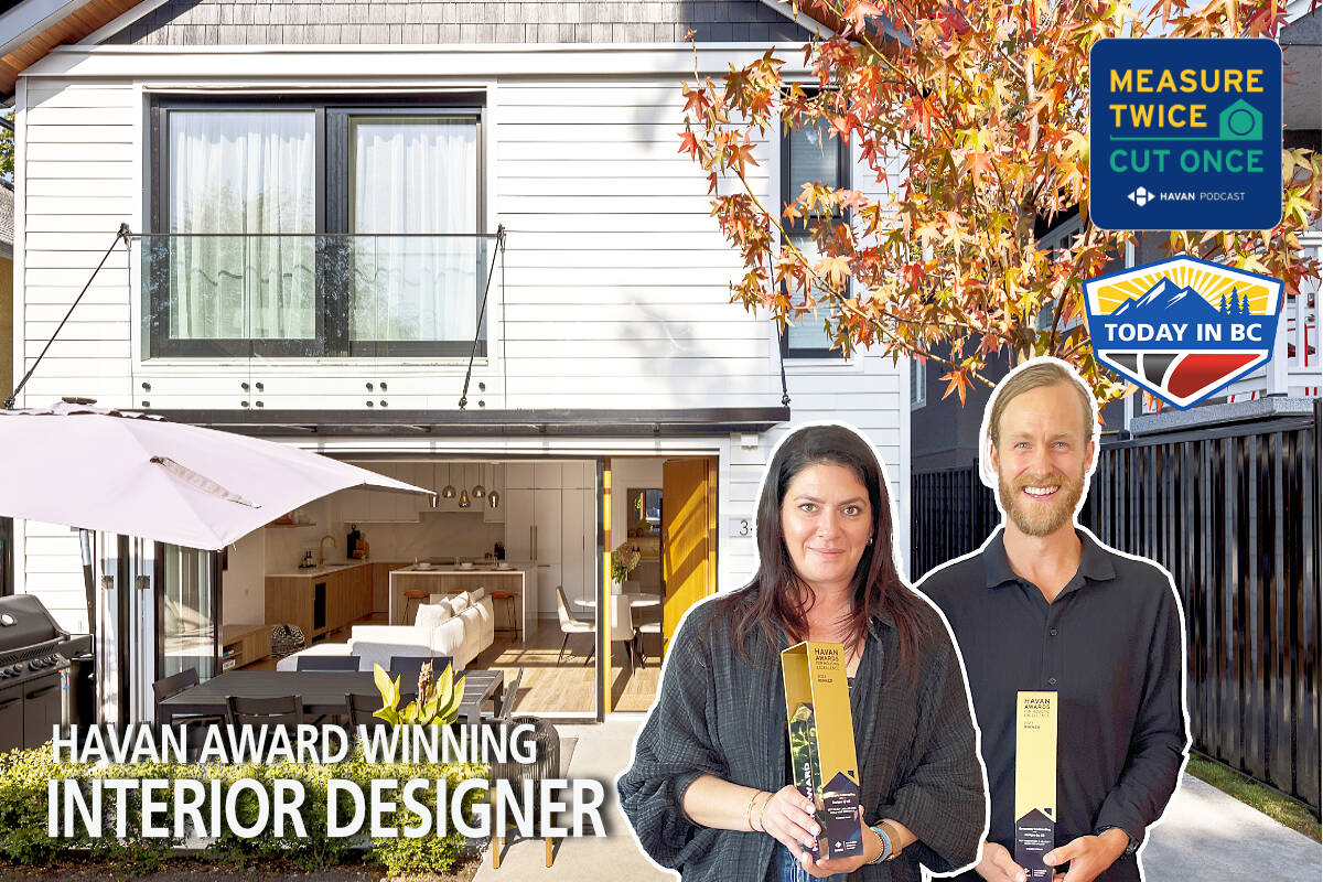 Interior Designer of the Year Katerina Vastardis, joined by Paul Shepski of Geography Contracting. (HAVAN photo)