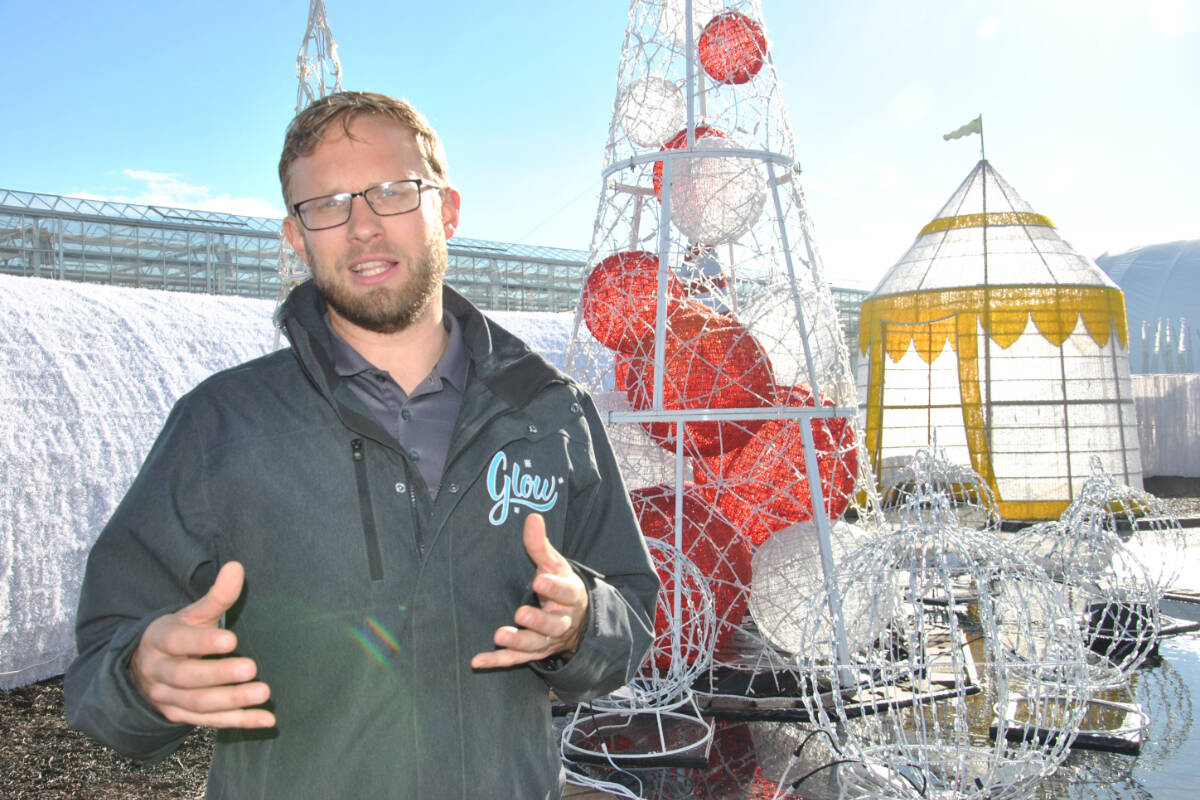 Glow Langley’s operations director Daryl Driegen shared a little bit about what’s going into this year’s themed Christmas carnival show ahead of opening day Nov. 23. (Roxanne Hooper/Langley Advance Times)