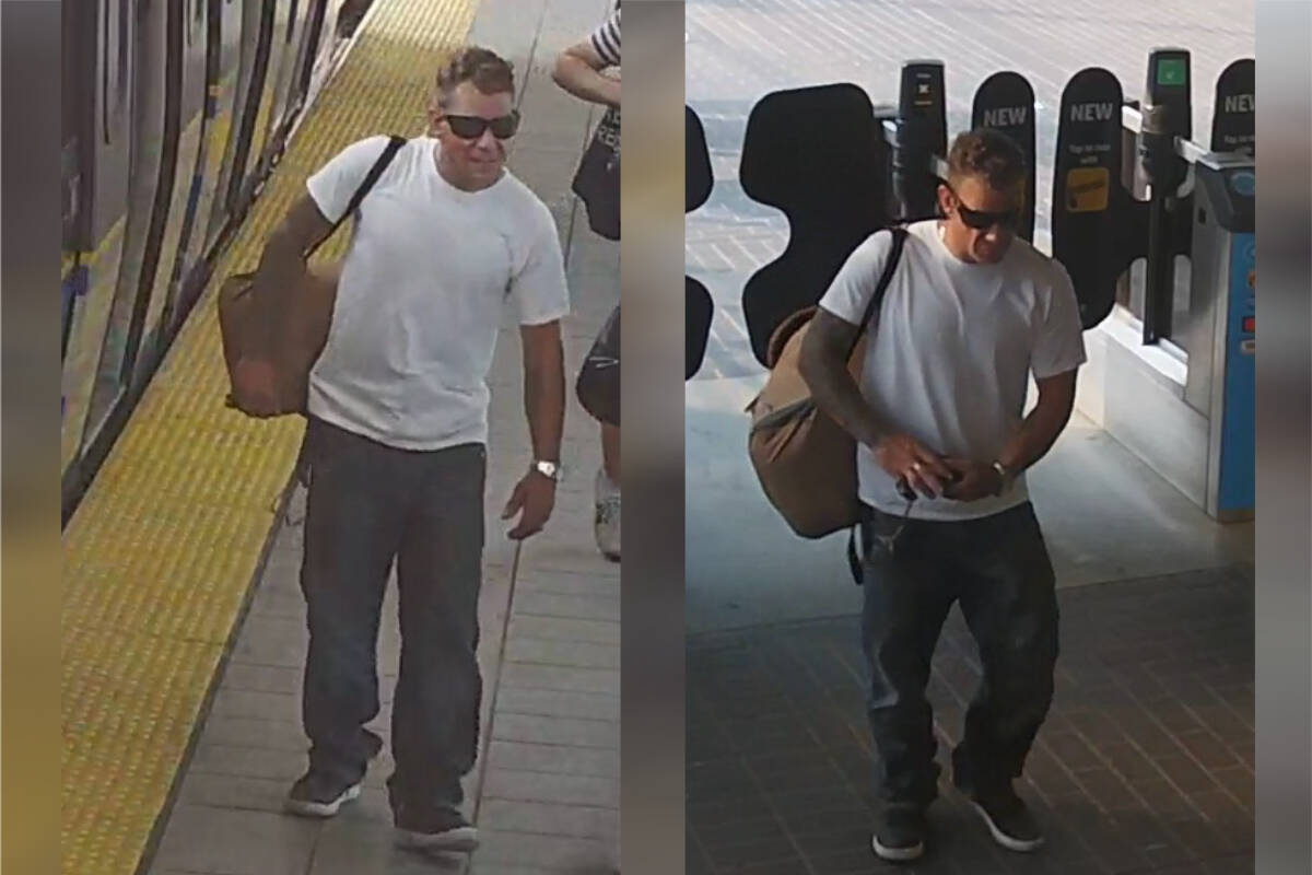Vancouver police are asking for help identifying the suspect in an Aug. 24, 2023 assault at the Main Street SkyTrain station. (Vancouver Police Department)
