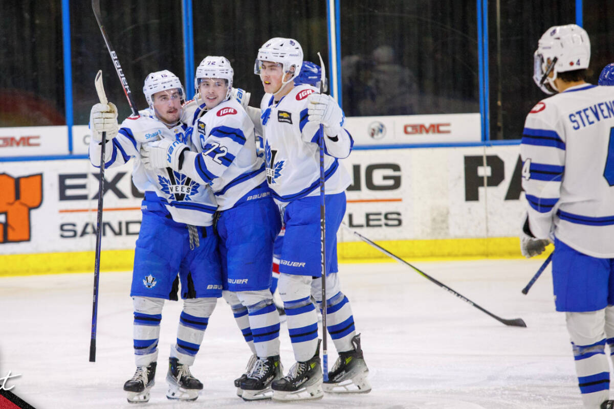 The Penticton Vees erupted for eight goals on Friday, Nov. 17, against the Prince George Spruce Kings to extend their home winning streak to 49 games, dating back to March 2022. (Photo- Cherie Morgan)