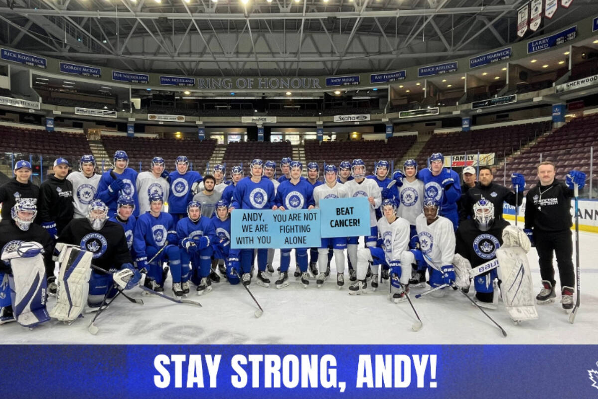 The Penticton Vees sending their thoughts to Penticton’s Andy Moog, who has shared that he is battling cancer. (Penticton Vees/Facebook)