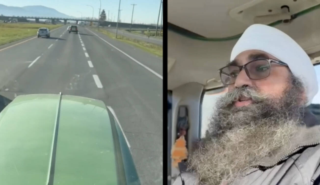 Chilliwack farmer Bill Shoker uploaded several videos to his public Facebook page prior to a crash reportedly involving his tractor on the highway later in the day. (Bill Shoker/Facebook)