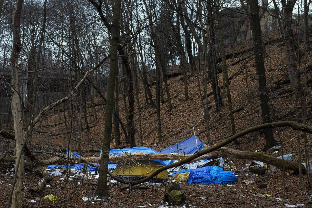 A new study published Tuesday found that non-urgent emergency department visits among people who are homeless have increased dramatically over the last several winters in Ontario, especially in Toronto. A homeless encampment is pictured in Toronto, Thursday, Dec. 10, 2020. THE CANADIAN PRESS/Chris Young