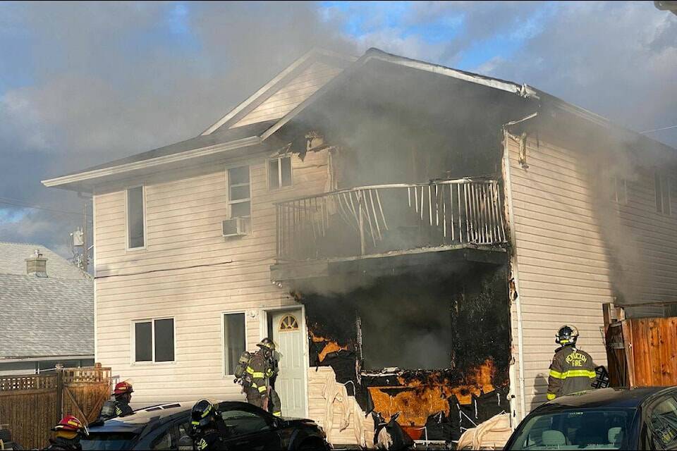 A home on Burns Street caught fire on Nov. 11. The Stewart family, who lived in the unit on the backside, were forced to evacuate due to the smoke. Their unit was broken into three days later. (Logan Lockhart Western News)